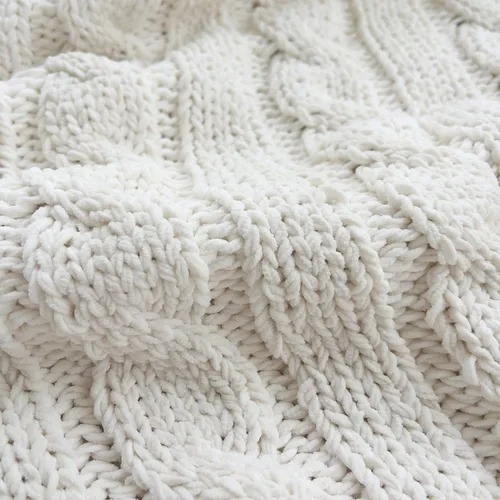 Miniatura 7 de Manta de punto de felpilla gruesa con 14 piezas con pompones, súper suave, acogedora y cálida, para sofá y cama, sofá suave, 50 x 60 pulgadas