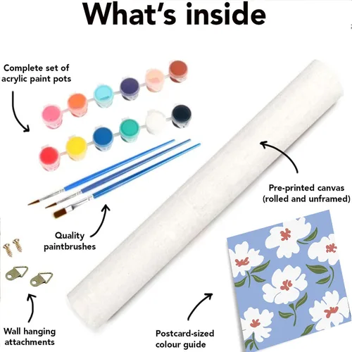 Miniatura 7 de cupmod Pintura de Flores por Números para Adultos, Niños y Principiantes, Kits de Pintura Acrílica Fácil por Números en Lienzo Sin Marco, Kits