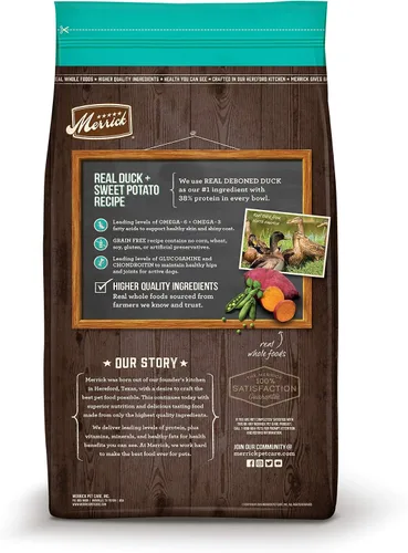 Miniatura 2 de Merrick - Alimento seco para perros, receta de pato real y batata libre de granos, 22 libras, en bolsa