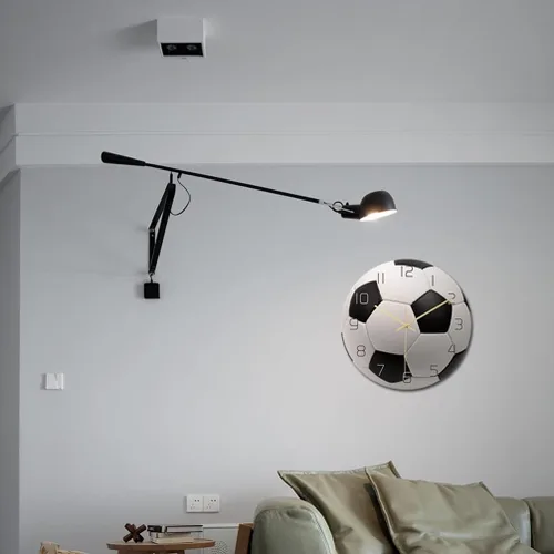 Miniatura 9 de Garneck Reloj de pared de fútbol de fútbol reloj de pared de fútbol deportivo con impresión redonda de acrílico reloj de pared silencioso sin tictac