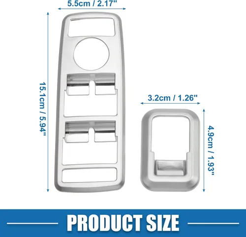 Miniatura 5 de Interruptor de ventana eléctrica para automóvil, bisel para Mercedes Benz a B C E GLE GLA CLA GLK Clase ABS tono plateado (juego de 1)