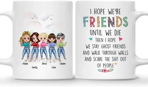 Miniatura 22 de Gossby Taza personalizada para amigas, Besties Forever, regalo personalizado para mejores amigas para mujeres con nombres de avatares, regalo 4
