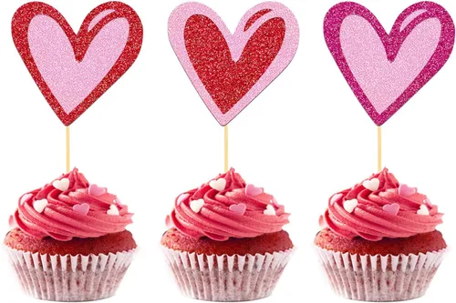 Miniatura 17 de 24 adornos para cupcakes para el día de San Valentín, 1er cumpleaños, temática de dulce amor, decoración de pastel para el día de San Valentín, 1er