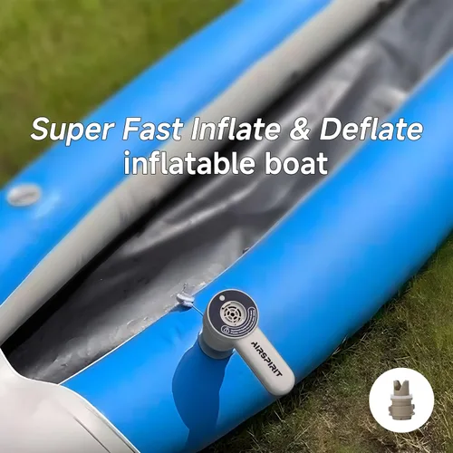 Miniatura 2 de AIRSPIRIT Bomba de aire máxima para inflables, ultrarápida 600L/min, bomba eléctrica de 13.79 Kpa, inflador portátil recargable de 2500 mAh
