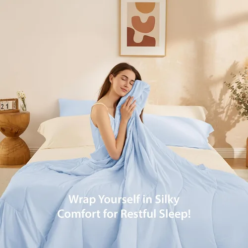 Miniatura 3 de Edredón refrescante tamaño Queen, manta transpirable para personas que duermen con calor, ropa de cama ligera para todas las estaciones para sudores
