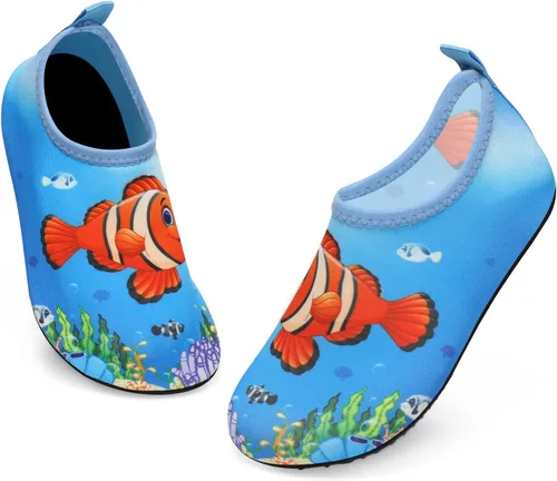 ANLUKE Zapatos de agua para niños y niñas, calcetines acuáticos descalzos, de secado rápido, para playa, natación, deportes al aire libre, zapatos