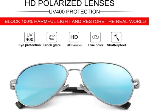Miniatura 73 de Gafas de sol polarizadas de aviador pequeñas para niñas y niños de 4 a 16 años