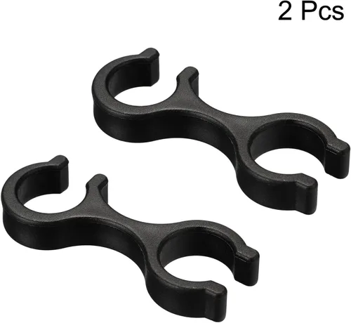 Miniatura 3 de PATIKIL Clips para bastón de trekking, 2 piezas, accesorios para bastón, conector de hebilla de varilla doble para senderismo al aire libre y camping