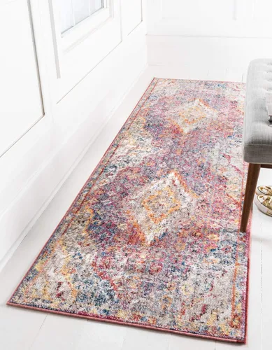 Miniatura 10 de Unique Loom Brighton Collection - Alfombra vibrante con estampado tradicional, medallón, azul/beige, rectangular de 2 pies 2 pulgadas x 3 pies 1