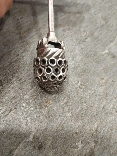 Round Honey Spoon made of 925 Sterling Silver, Honeycomb Nature beauty design, Custom engraving spoon baby shower gift Nadav Art Handmade By Avi
