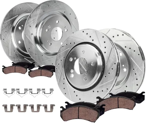 Miniatura 17 de Detroit Axle - Pastillas de freno para Nissan Quest 2004-2017, X-Trail 2005-2006, pastillas de freno de cerámica delanteras y traseras con repuesto