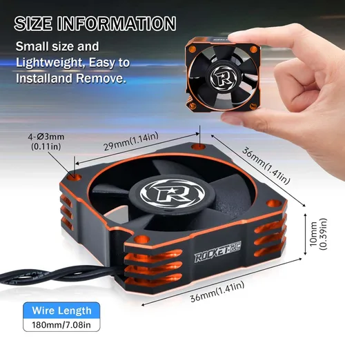 Miniatura 3 de Ventilador de refrigeración de motor RC 35, disipador de calor ESC de 21000 RPM para automóvil RC 1/10 1/12 1/8 3650, 3660, 3670 motor sin