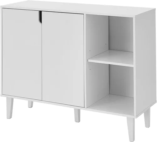 Panana Aparador de almacenamiento para armario de cocina con 2 puertas, 2 estantes, 41.8 pulgadas de largo x 15 pulgadas de ancho x 32.5 pulgadas de
