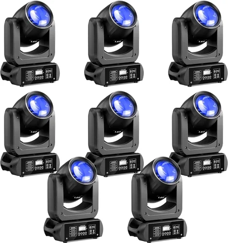 Miniatura 10 de U`King Luces de Cabeza Móvil con Haz de 150W, Prisma de 18 Facetas, Estroboscópico/Haz/Foco/Iluminación de Escenario Wash, 8 Gobos y 8 Colores, Foco