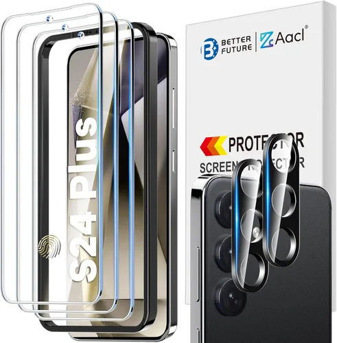 Miniatura 14 de [Paquete de 3+2] Protector de pantalla para Galaxy S22 y protector de lente de cámara para Samsung Galaxy S22 5G, 6.1 pulgadas, película híbrida 7H