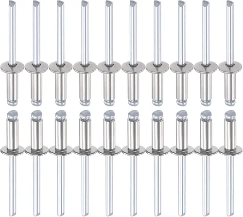 Miniatura 12 de DTGN Remaches ciegos de 0.126 in x 0.197 in (DxL) – Paquete de 100 – Bueno para la unión de maquinaria – Remache de extremo abierto de cúpula