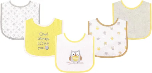 Miniatura 11 de Luvable Friends Baby Cotton Terry Drooler Bibs with PEVA Back, Transportation, One