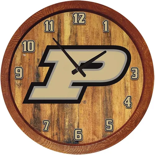 Miniatura 15 de The Fan-Brand NCAA Oklahoma Sooners: Reloj de pared con parte superior de barril de imitación para decoración de bar, decoración de fiesta