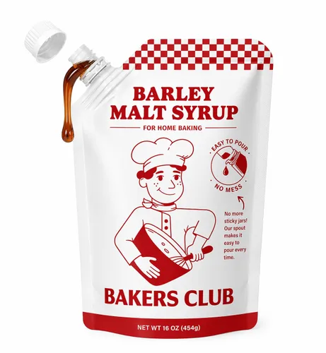Bakers Club - Jarabe de malta de cebada, 16 onzas, auténtico sabor a malta para bagels, pretzels, pan y productos horneados, mejora la corteza, el