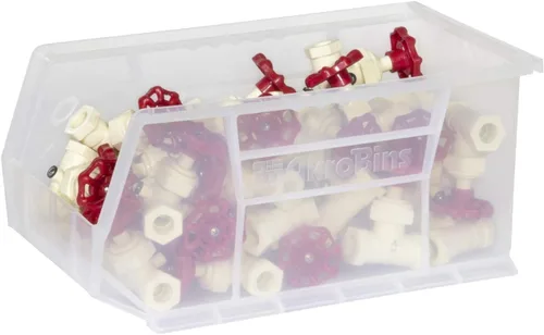Miniatura 8 de Akro-Mils 30240 - Contenedores apilables de plástico, 15 pulgadas por 8 x 7 pulgadas, color morado, pack de 12 unidades. Transparente