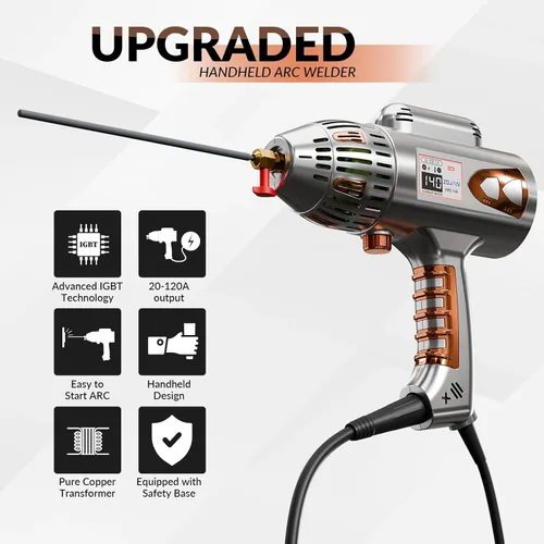 Miniatura 4 de Soldador de arco portátil de mano 140A 110V, soldador inversor portátil ligero capaz de soldadura DC para proyectos de bricolaje y uso doméstico.