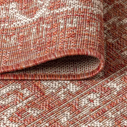 Miniatura 8 de JONATHAN Y Boho Medallion Alfombra de Área para Interiores y Exteriores 3 x 5 pies Rojo/Taupe, Malta Tejido Texturizado para Patio Trasero, Patio