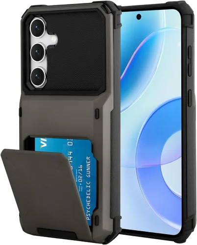 Miniatura 60 de Funda tipo cartera para Samsung Galaxy S22 Ultra con 4 ranuras para tarjetas de crédito a prueba de golpes, funda híbrida de protección reforzada