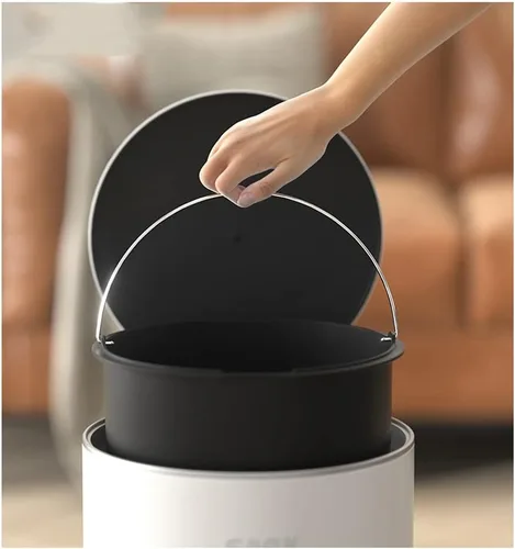 Miniatura 6 de Trash Bin 3.17Gallon Stainless Steel Pedal Trash Can Creative Household Round Trash Cans with Lid Living Room Bedroom Office Large Capacity Toilet