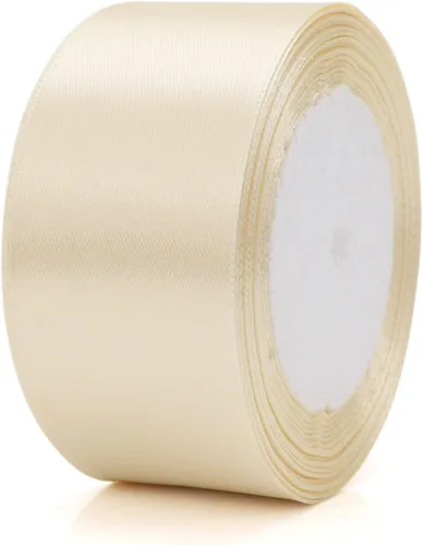 Miniatura 3 de Nsilu Cinta de satén de 25 yardas de 1-1/2 pulgadas de ancho adecuada para bodas, fiestas y cajas de regalo (blanco arroz, 1-1/2 pulgadas)