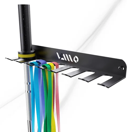 Miniatura 9 de VAIIO Colgador de Barra Olímpica Individual, Estante de Pared para Barra de Gimnasio en Garaje, Soporte de Barra Vertical, Recubierto en Polvo