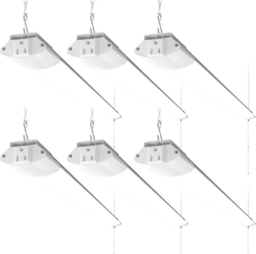 Miniatura 22 de Barrina BS84 - Luces LED para taller de 4 pies, 84 W, 10000 lúmenes, 6500 K, lámpara enlazable para garaje, sótano, colgante o montaje empotrado, 4