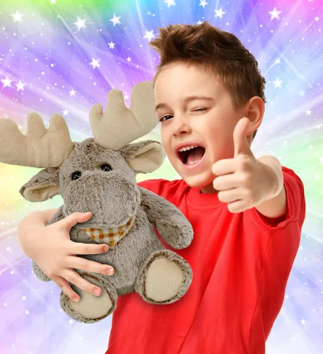 Miniatura 2 de Puzzled Peluche de alce sentado súper suave, 11 pulgadas