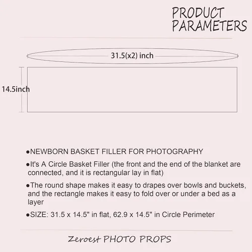 Miniatura 2 de Zeroest Accesorios de fotografía para bebé, canasta de lana trenzada, envoltura de lana para recién nacidos, cestas de relleno para posar, manta