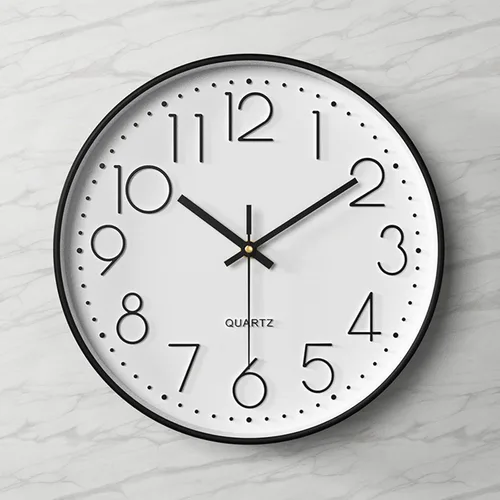 Miniatura 6 de Tosnail Reloj de pared grande de 12 pulgadas sin tictac, reloj de pared redondo silencioso a pilas para sala de estar, baño, dormitorio, cocina