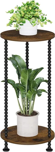 Miniatura 9 de YINMIT Soporte para plantas de interior, soporte para plantas pequeñas de 2 niveles, postes de metal de 23 pulgadas de alto, soporte de maceta
