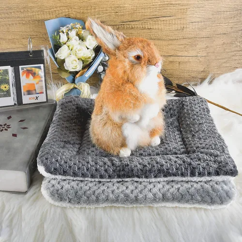 Miniatura 6 de Tapete para cama de animales pequeños, suave y cálido, adecuado para conejillo de indias, hámster, conejo, rata y dragón barbudo (XXL