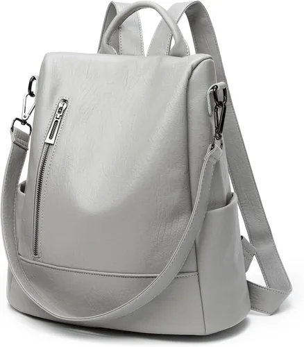 Miniatura 8 de Mochila de moda para mujer, mochila antirrobo de piel sintética, ligera, resistente al agua, color negro