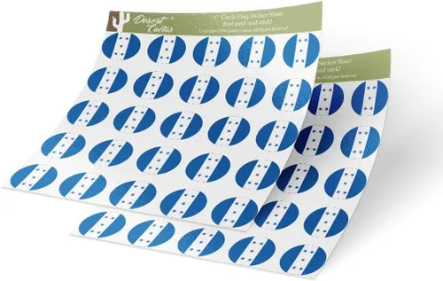Desert Cactus Pegatinas de vinilo con la bandera de Honduras, diseño de país, redondo, dos hojas, 50 piezas en total, con logotipo para niños, álbum