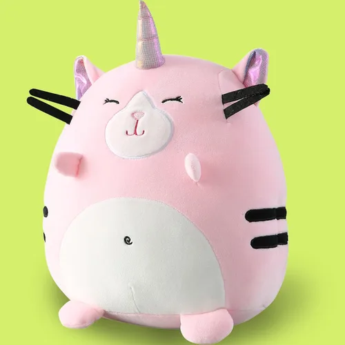 Miniatura 2 de Marsjoy Almohada de peluche de gatito rosa de 8 pulgadas, peluche de animal de peluche, lindo gato, unicornio, juguete para abrazar, cojín suave
