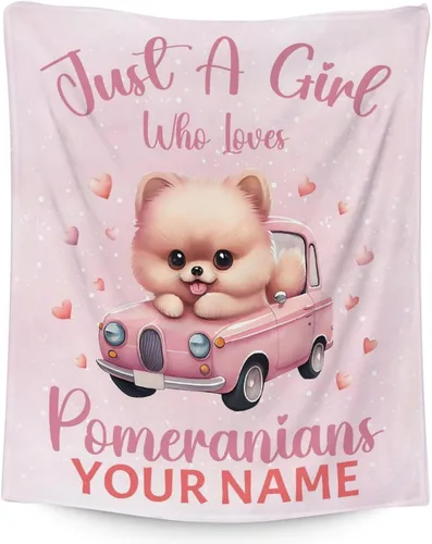 Miniatura 29 de Manta de Pomerania para niñas, tamaño de regazo de 30 x 40 pulgadas, manta de felpa suave y mullida, manta rosa para perro para sala de estar