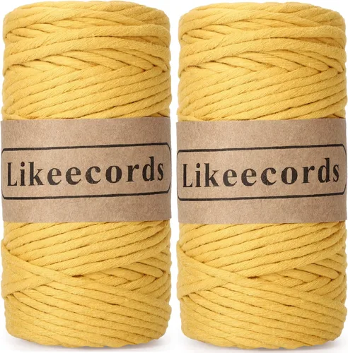 Miniatura 13 de Likeecords - Cuerda de macramé de 4 mm de un solo hilo, 80 m de cuerda de macramé colorida, cuerda de algodón para macramé, cuerda de algodón