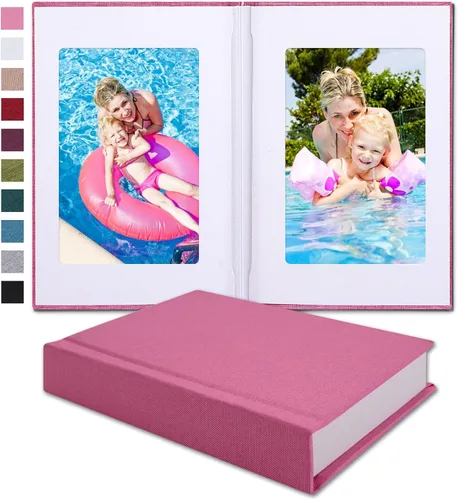 Miniatura 13 de Pssoss Álbum de fotos pequeño de 4 x 6 pulgadas con espacio de escritura con capacidad para 20 fotos, ideal para álbum temático de boda y álbum