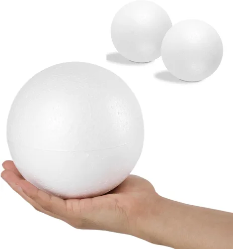 LOKIPA 2 bolas de espuma blanca de 6 pulgadas, bolas de poliestireno blanco para manualidades, manualidades, hogar, proyectos escolares y