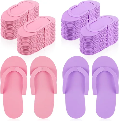 Miniatura 7 de Geyoga 48 pares de pantuflas desechables de pedicura de espuma, desechables, para spa, pedicura, para mujeres, salón de manicura, spa (coloridas)