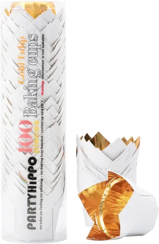 Miniatura 10 de Revestimientos dorados para cupcakes, 100 tazas de papel para hornear, envoltorios de cupcakes a prueba de grasa para magdalenas, cupcakes, bodas