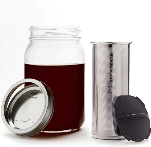 Miniatura 2 de Rumble Jar - Cafetera fría de próxima generación para tarros Mason - El filtro de 200 micrones es ideal para granos gruesos y café más fuerte