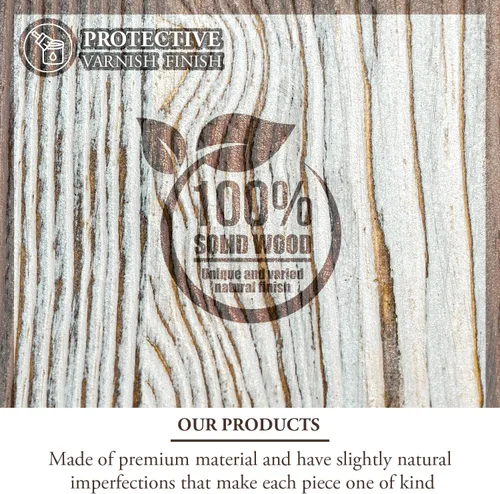 Miniatura 4 de MyGift Estante de pie de 4 niveles de madera maciza lavada de color blanco desgastado y metal negro mate, estante decorativo rectangular