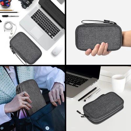 Miniatura 7 de CAOODKDK Organizador Electrónico Bolsa de Accesorios de Cable de Viaje, Estuche Organizador Electrónico, Bolsa Organizadora de Accesorios Doble capa