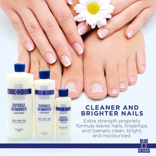 Miniatura 3 de Quitacutículas y suavizante líquido para uñas – Cuidado profesional de uñas Blue Cross con lanolina, tratamiento hidratante para cutículas secas