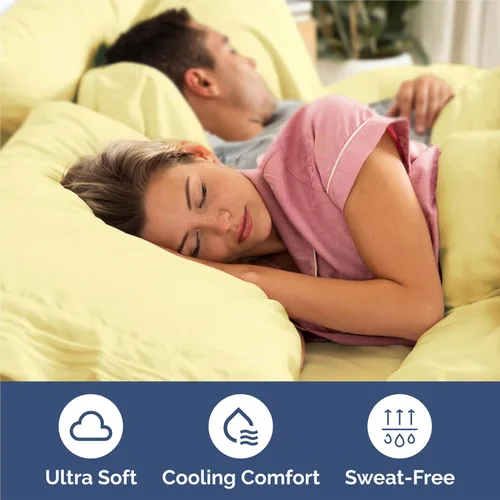 Miniatura 4 de Juego de sábanas tamaño King de 4 piezas, cómodo, transpirable y refrescante, ropa de cama de lujo de hotel para mujeres, hombres, niños, 29